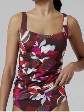 Athleta Square Neck Bra Cup Tankini Sz 34 B/C